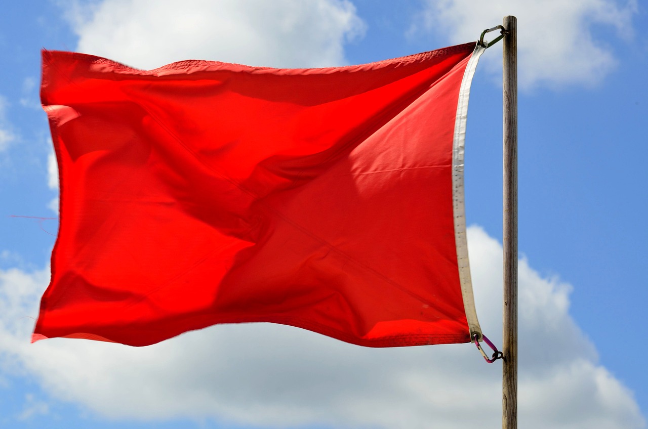 Photo by paulbr75 red flag, warning, beach